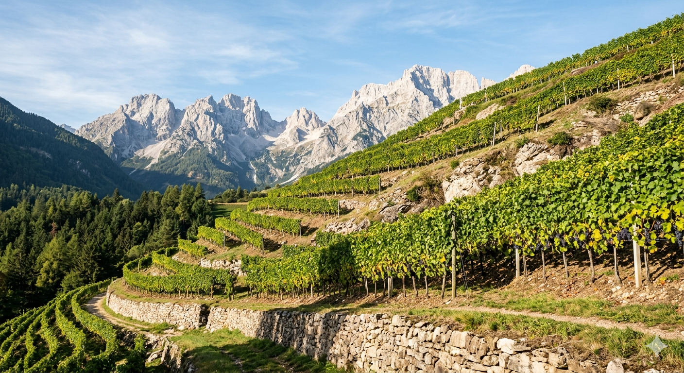 Dolomite vines at 900 metres.